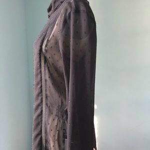 Zara Sheer Black Plumetis Blouse- Size M